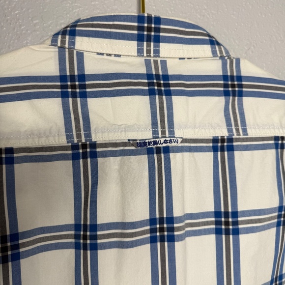 Superdry Men's Long- sleeved shirt with a blue & white [\plaid pattern - X-Large - Picture 8 of 9